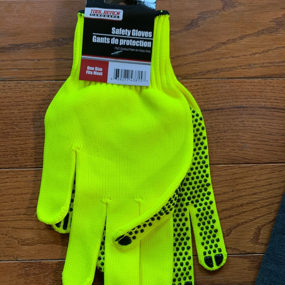 Tool bench hardware safety gloves